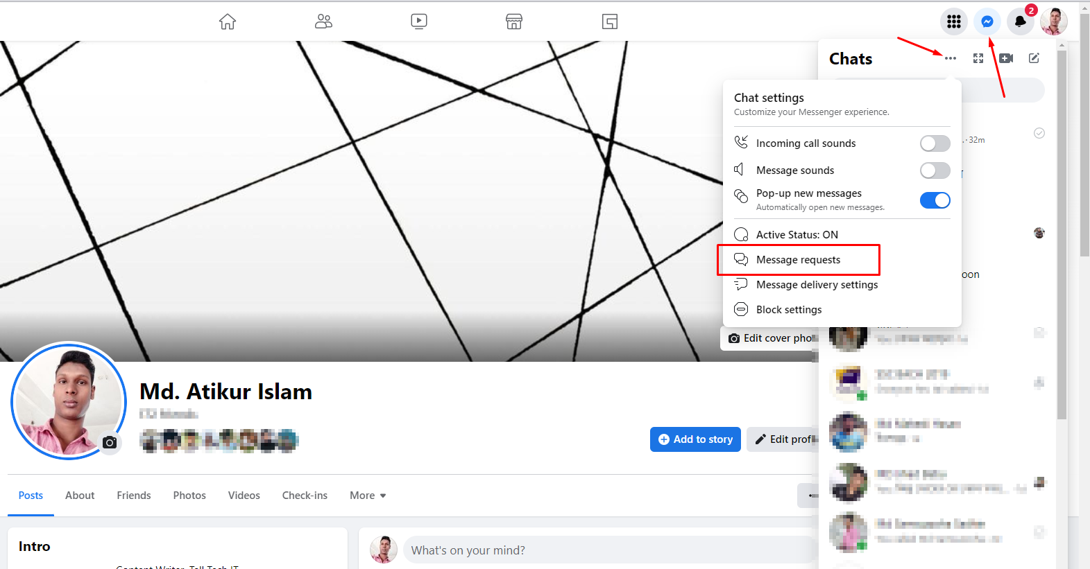 Facebook Message requests