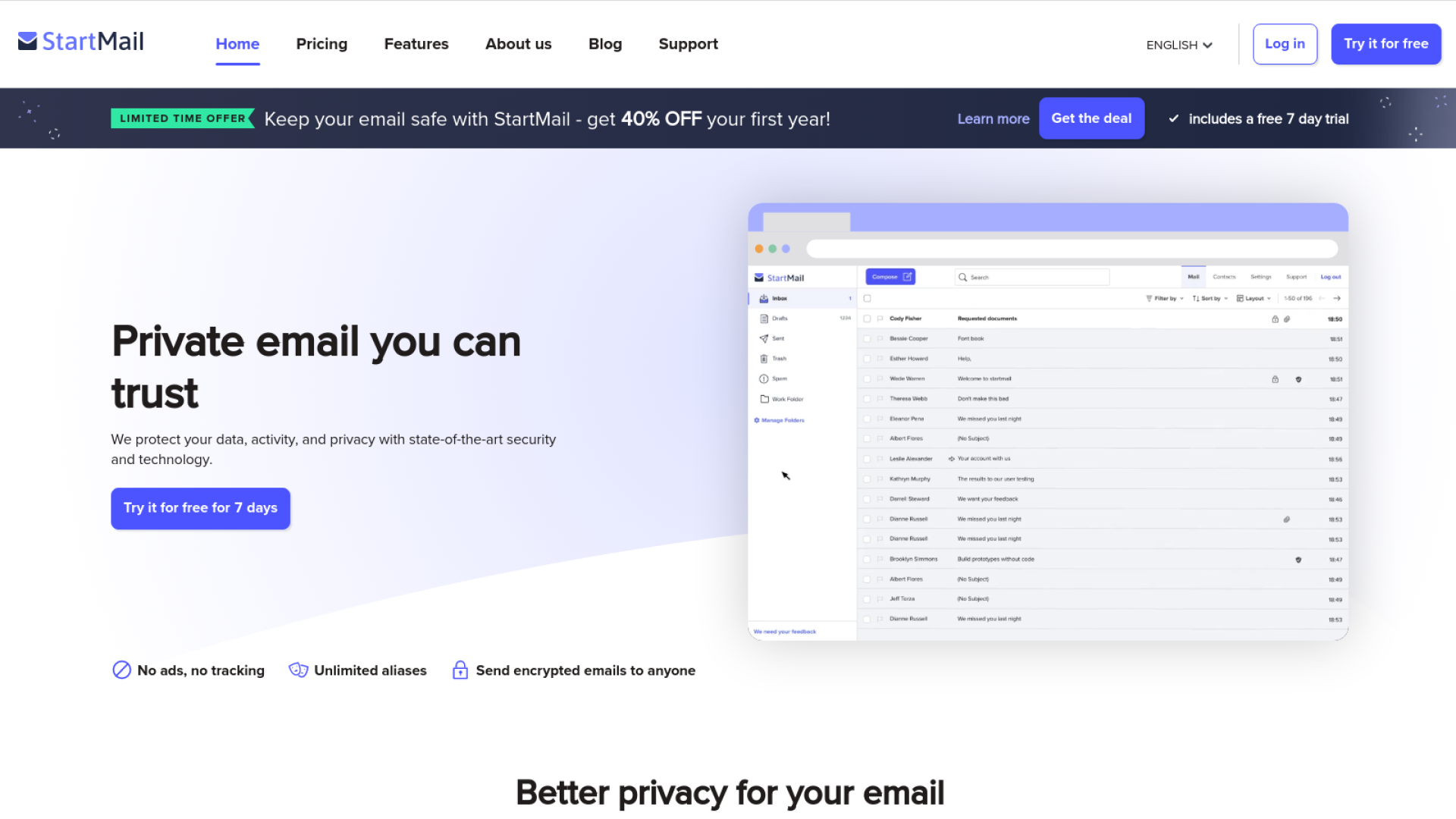 Startmail is a secure email service
