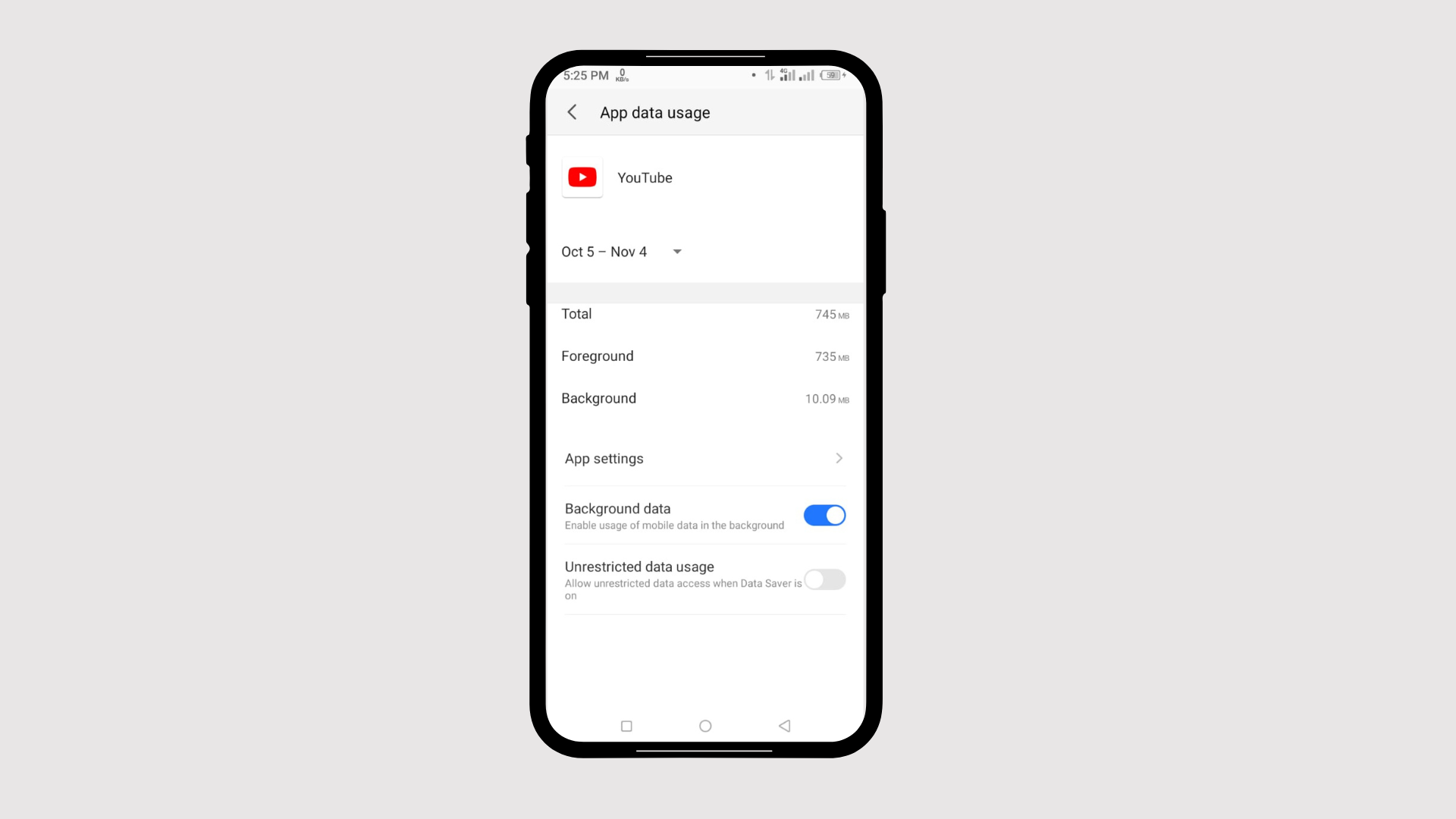 Mobile Background data off