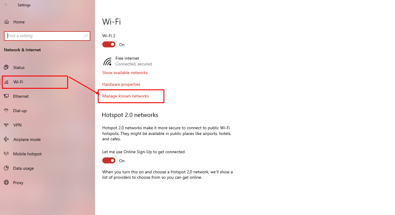 Metered Connection Enable Settings