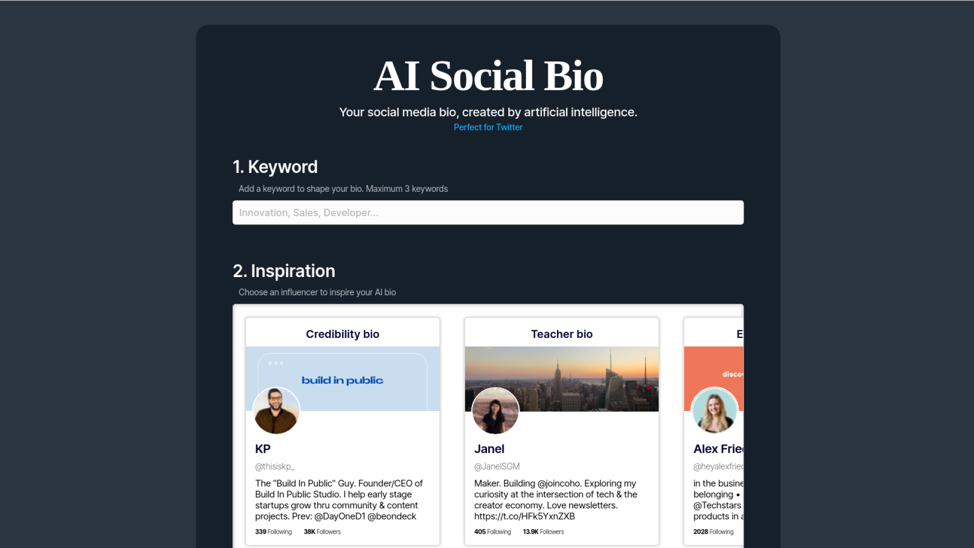 AI Social Bio