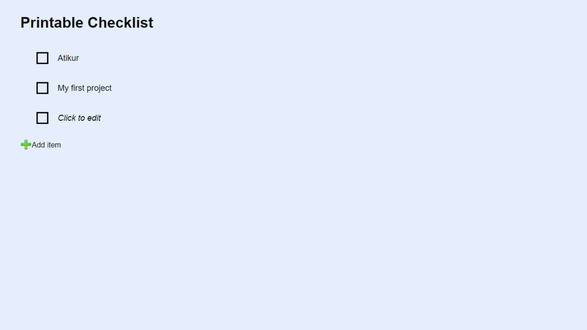 Printable-Checklist - একটি টাস্ক ম্যানেজম্যান্ট ওয়েবসাইট