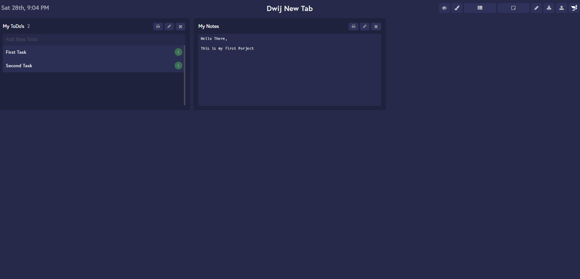 Dwij এক্সটেনশন দিয়ে নোট