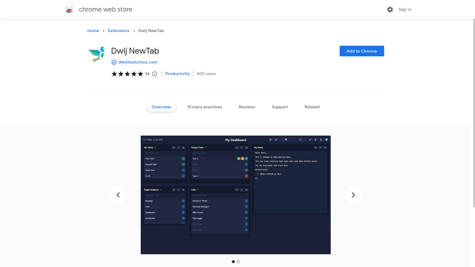 Dwij ক্রোম এক্সটেনশন