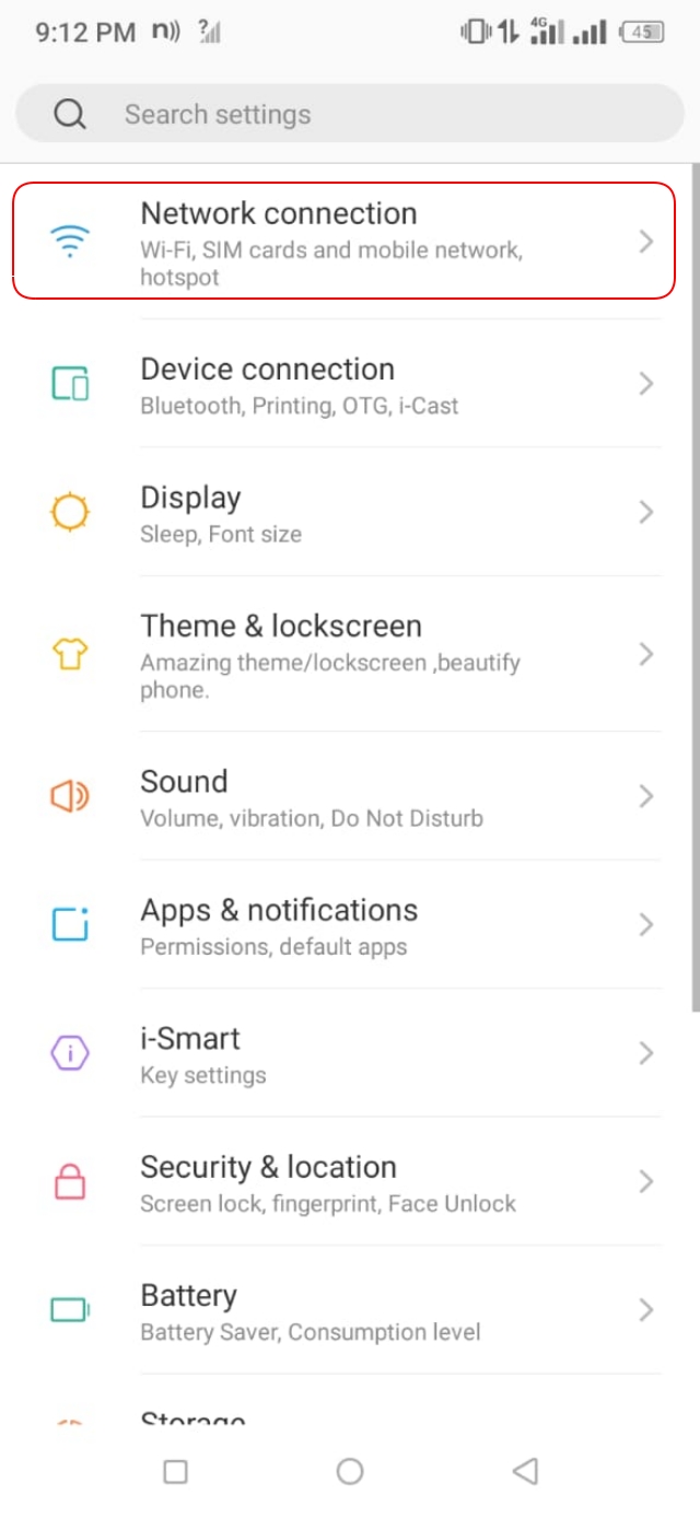LTE বা 5G Only করার জন্য Network Connection সেটিংস