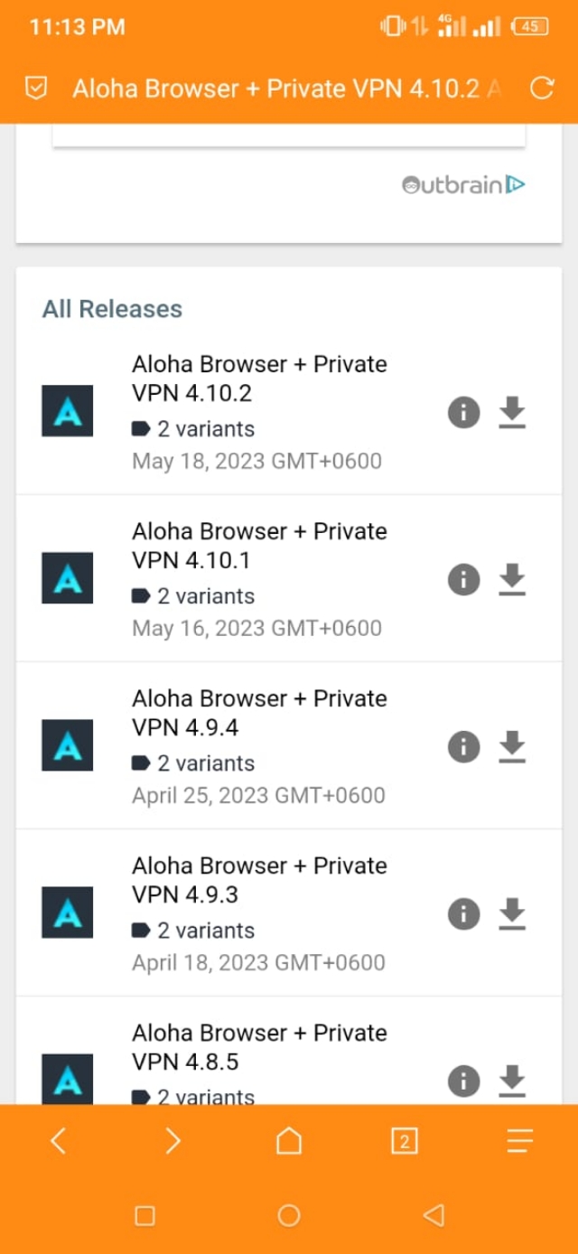 APKMirror ওয়েবসাইট থেকে পুরাতন অ্যাপ ভার্সন বাছাই