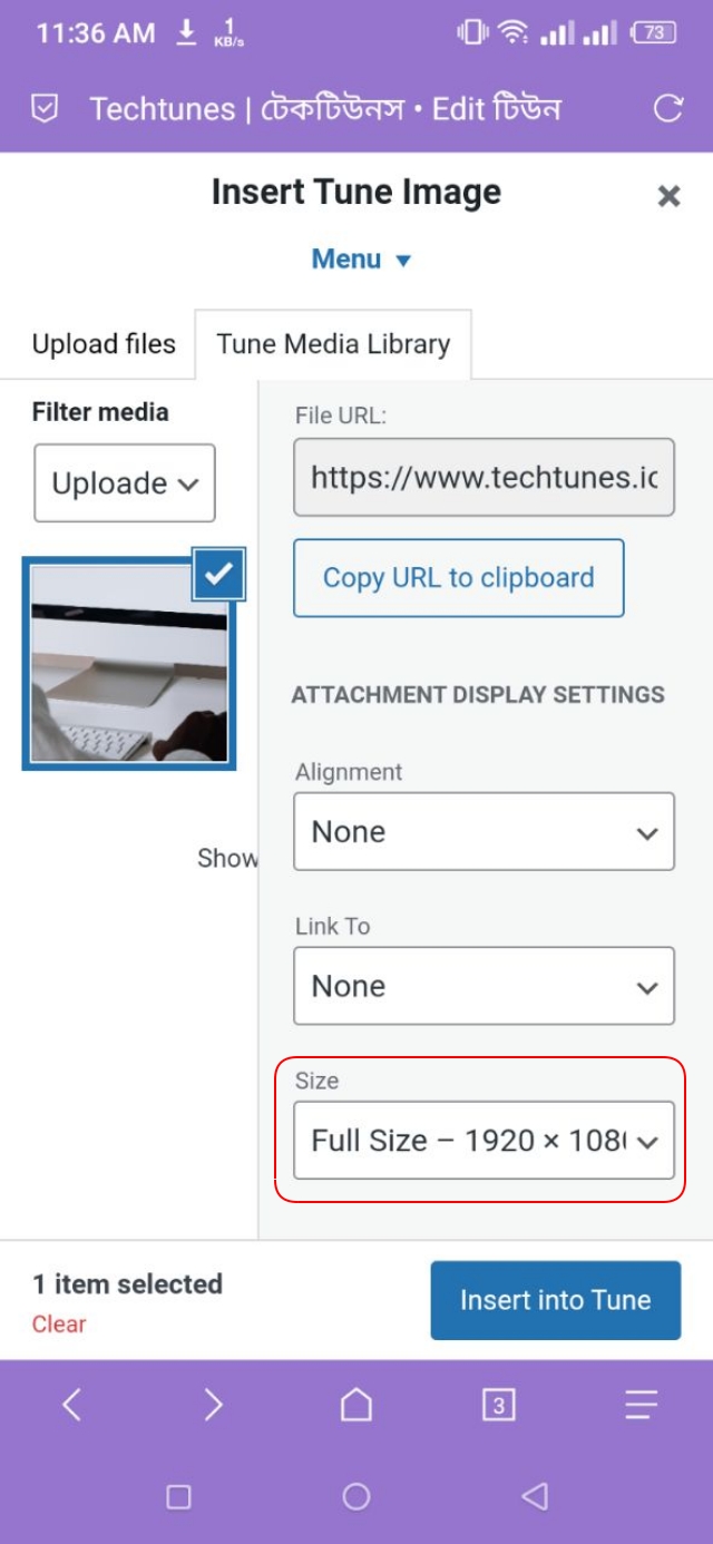 Photo Full Size select