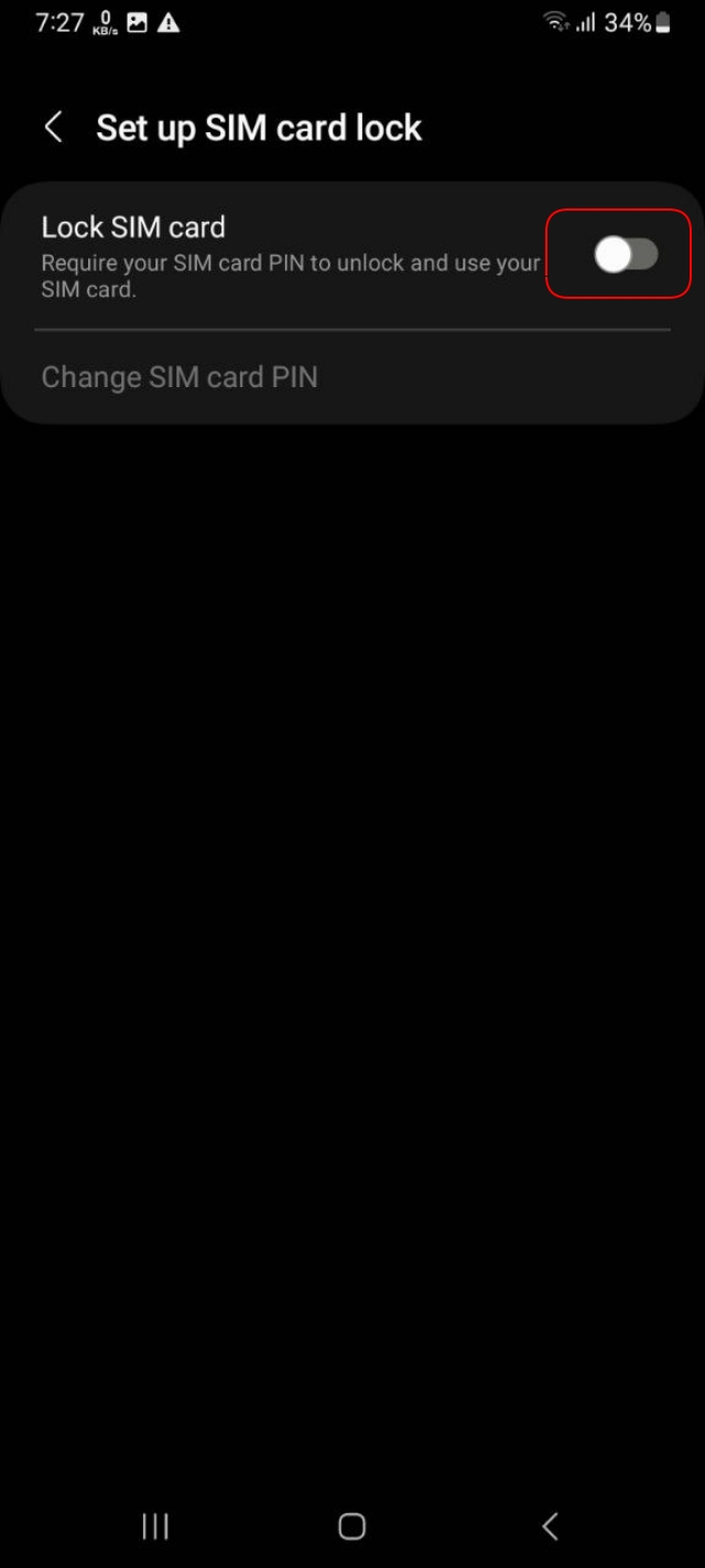 Samsung mobile sim card lock setting enable