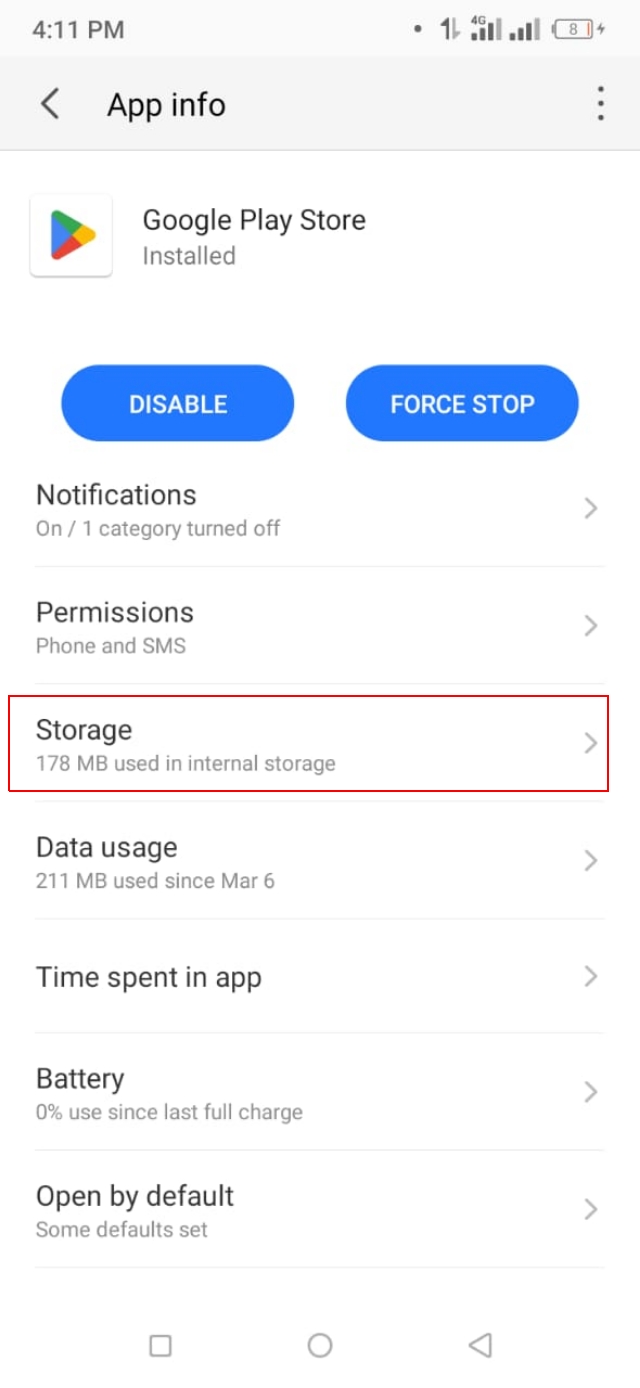 Google play store stroage clean