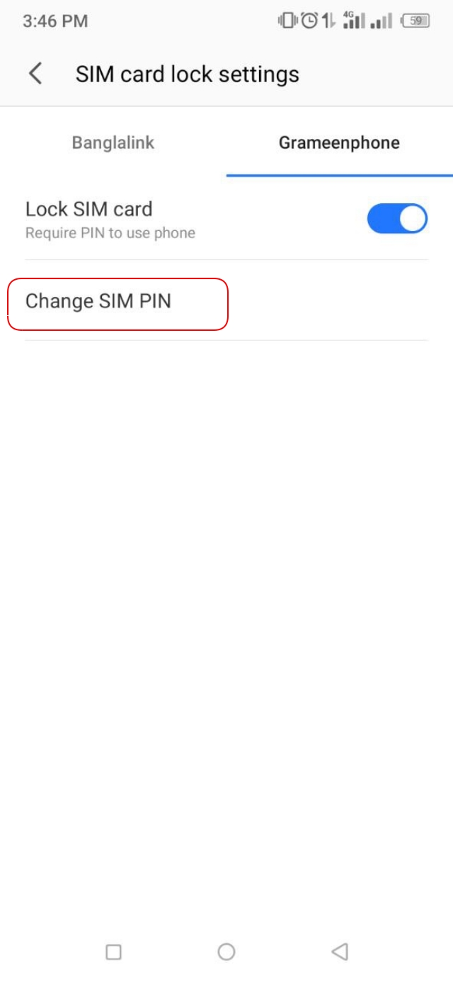 Sim card lock pin change