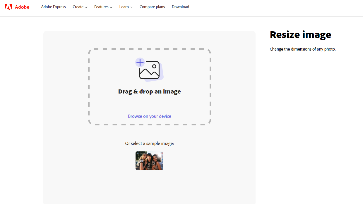 Adobe express image resizer tool
