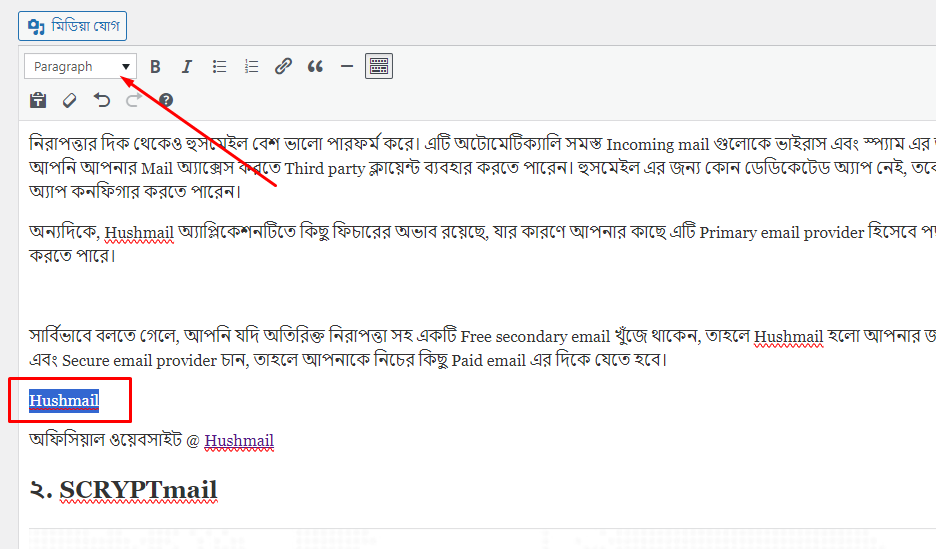 অফিসিয়াল ওয়েবসাইটের নামে H3 হেডিং