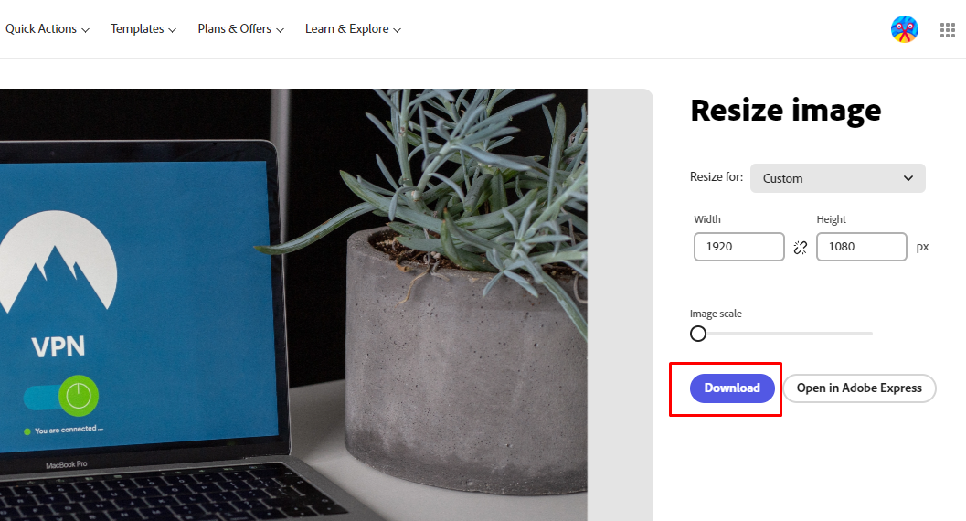 রিসাইজ করা ইমেজ ডাউনলোড