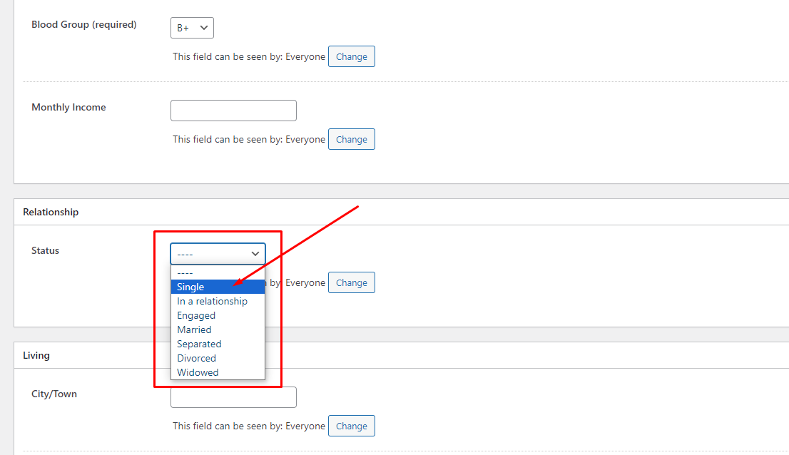 রিলেশনশীপ স্ট্যাটাস