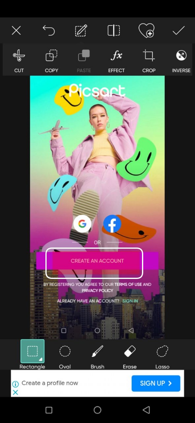 ইমেজ ঝাপসা করার অংশ সিলেক্ট