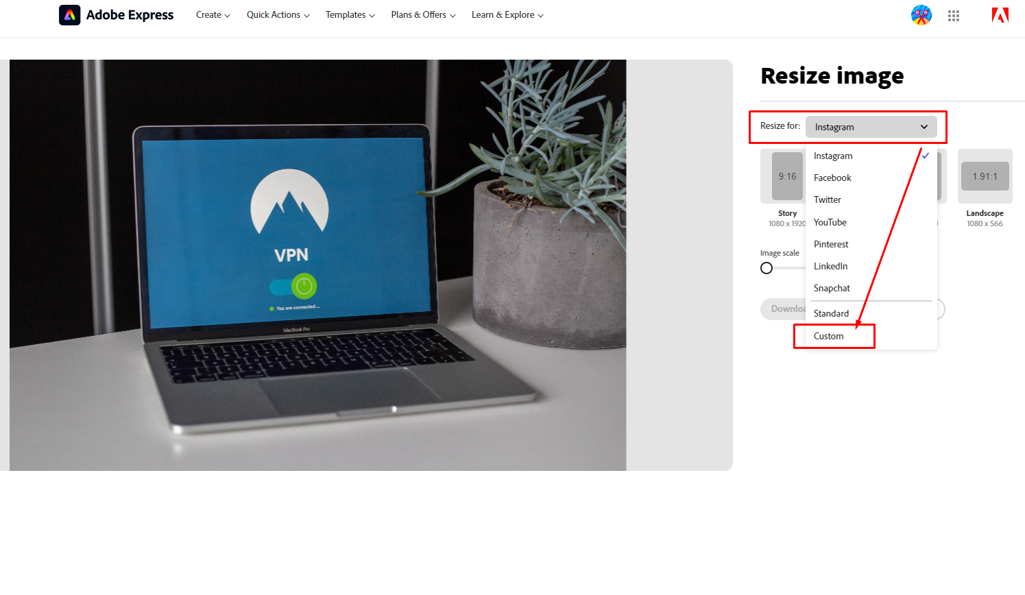 ওয়েবসাইট ব্যবহার করে Adobe express এর মাধ্যমে ইমেজ রিসাইজ করুন