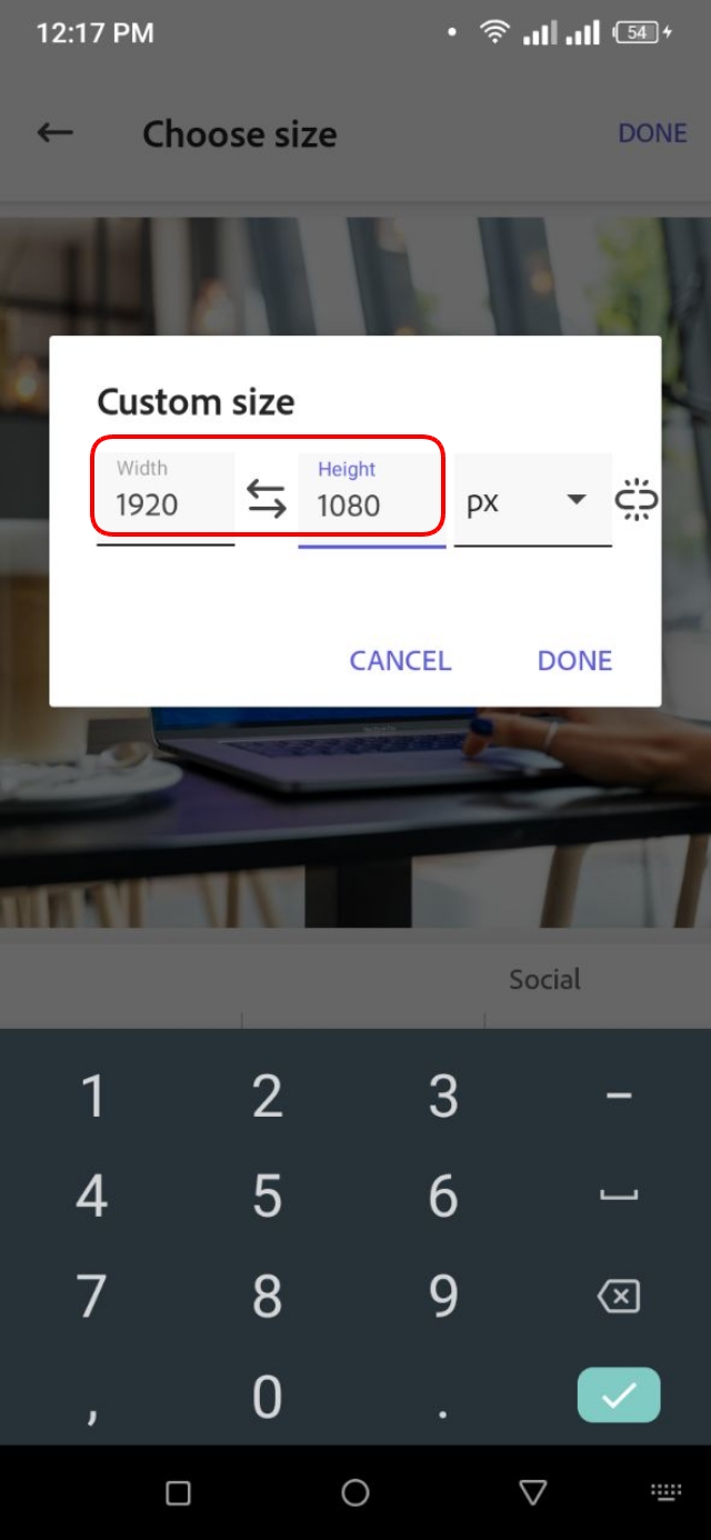 Width হিসেবে 1920 এবং Height 1080 লিখে Done করে ইমেজ রিসাইজ করুন