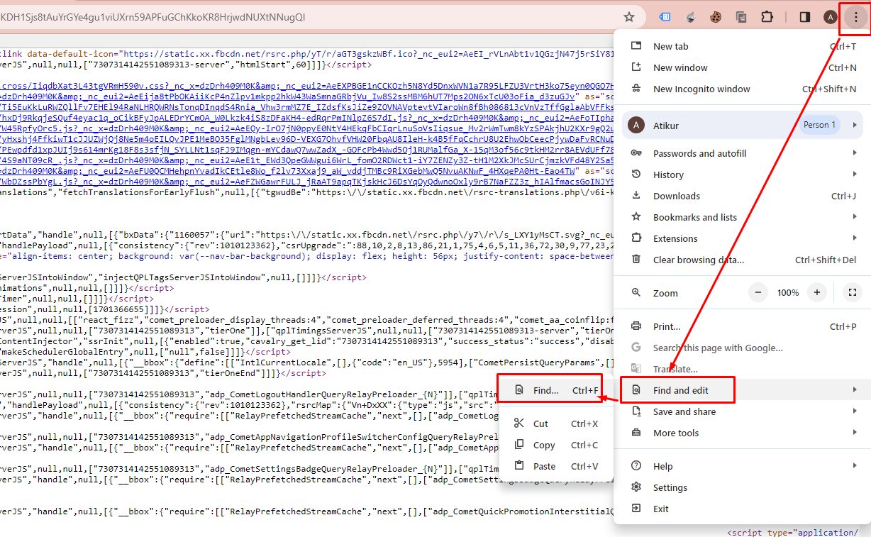 Find and edit অপশন থেকে Find এ ক্লিক করুন