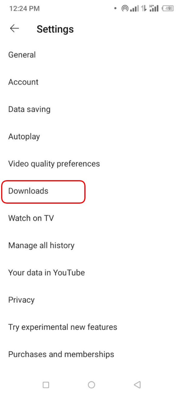 ইউটিউব এর Downloads অপশন