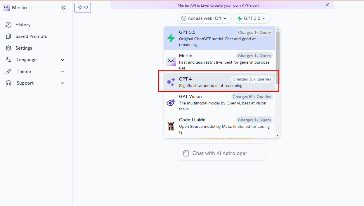 Merlin দিয়ে GPT-4 ফ্রি তে ব্যবহার