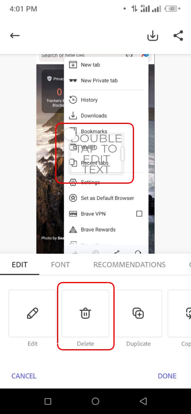 Text এলিমেন্ট ডিলিট করা