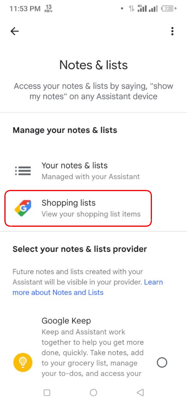 Google Home Shopping List
