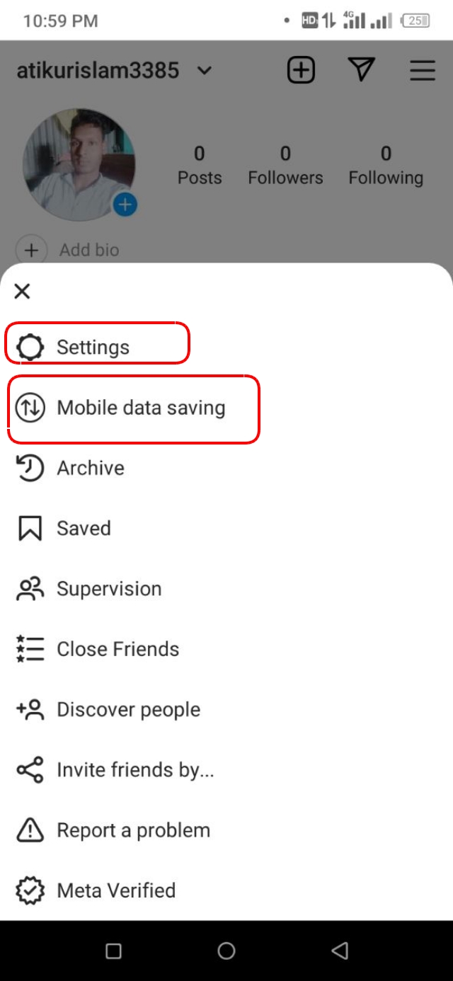 Instagram App এর ডেটা সেভার সেটিংস