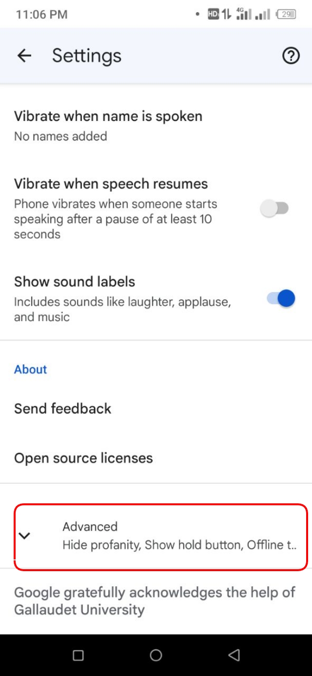 Advance অপশনে ক্লিক