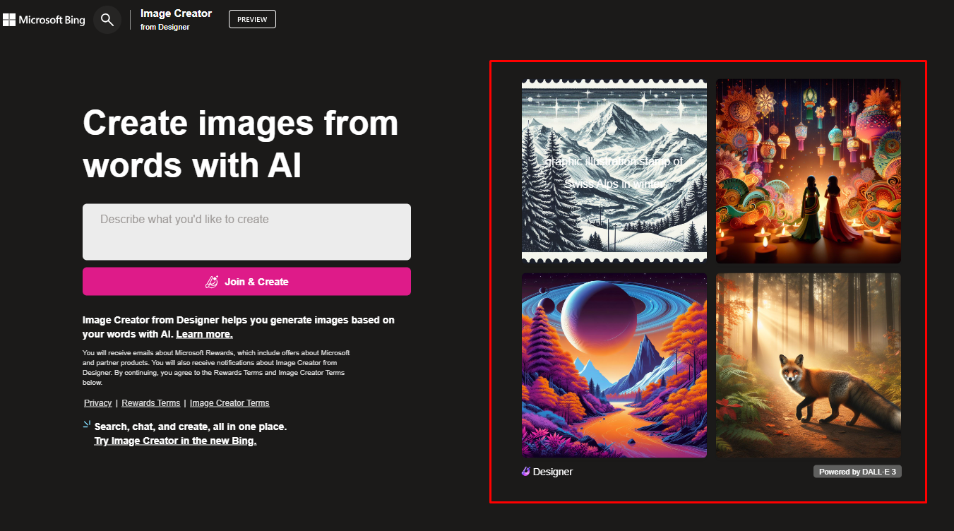 Bing Image Creator এ এআই দ্বারা তৈরি করা কিছু ইমেজ