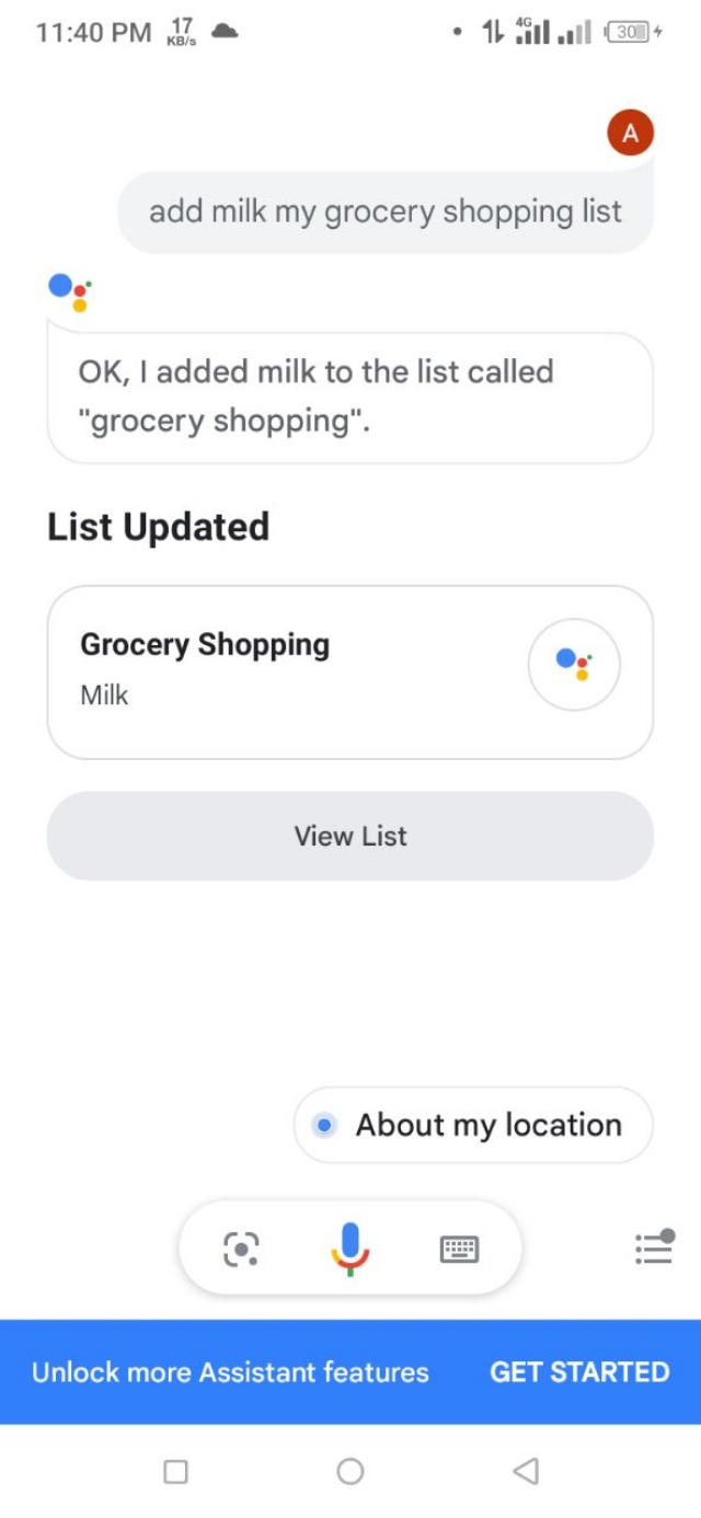 Hey Google, add milk to my grocery shopping list