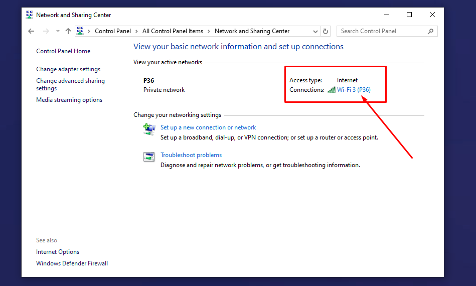 উইন্ডোজ কম্পিউটারে কানেক্ট থাকা ওয়াইফাই নেটওয়ার্ক অপশন