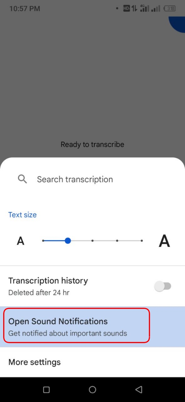 Open Sound Notification অপশনে