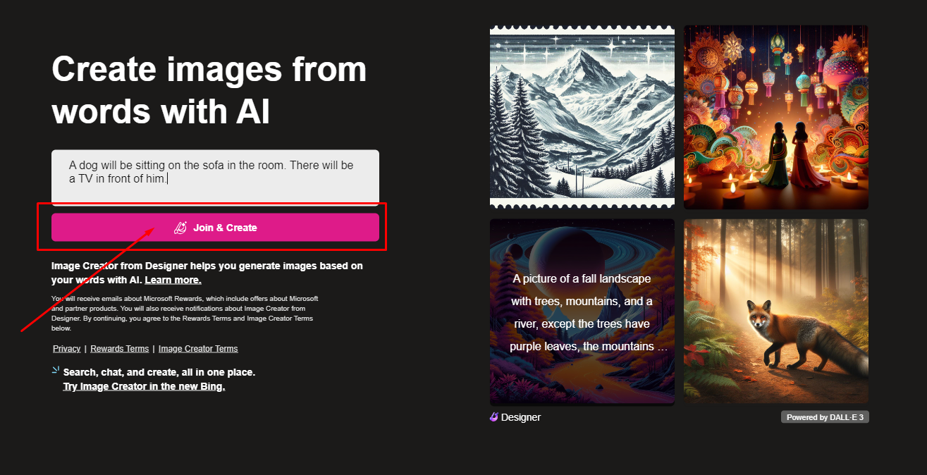 Bing Image Creator এ বিস্তারিত বর্ননা দিয়ে ইমেজ তৈরি