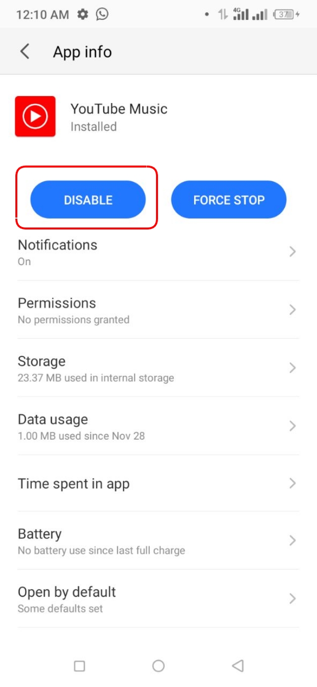 অ্যাপস Disable করে রাখার উপায়