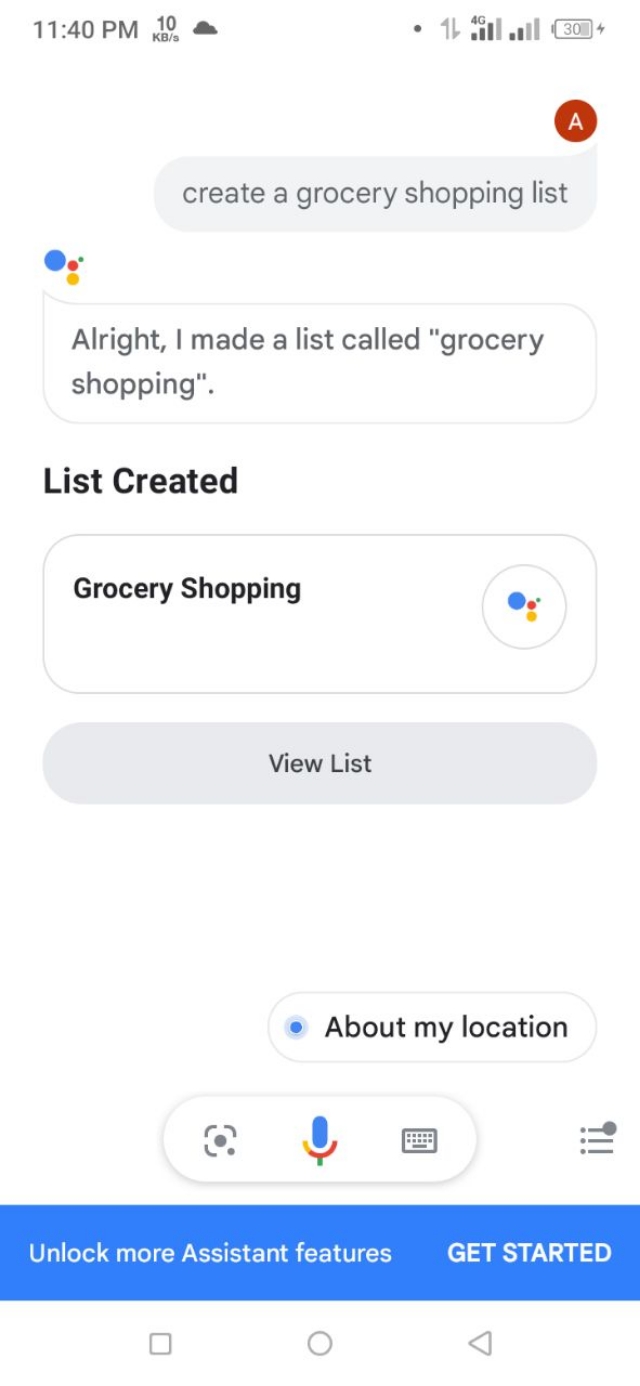 Hey Google, create a grocery shopping list