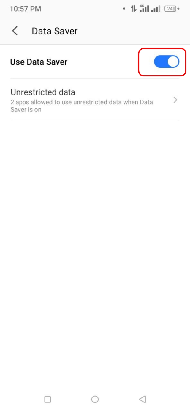 মোবাইলের ডেটা সেভার বন্ধ করার অপশন