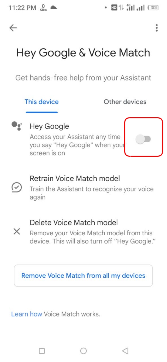 Google Assistant চালু করার অপশন