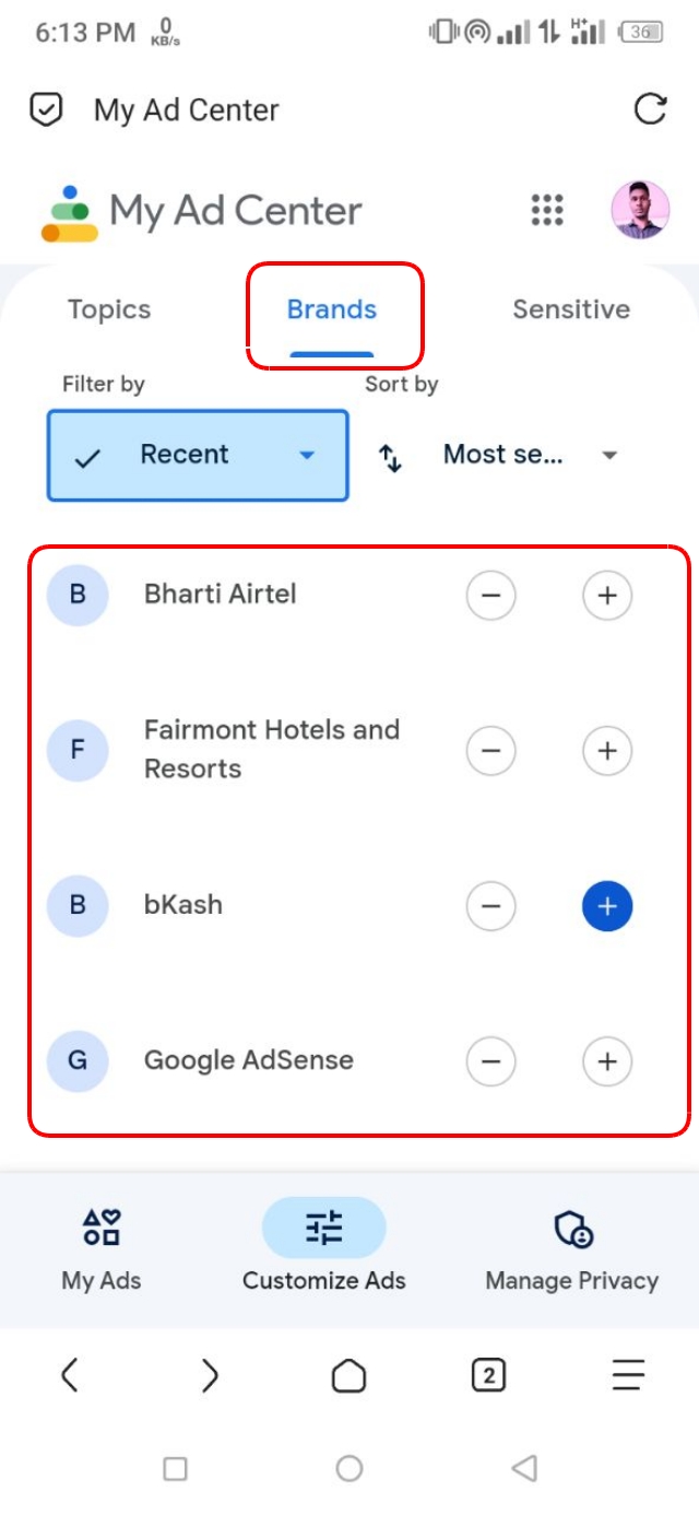 আপনাকে দেখানো বিজ্ঞাপণ গুলো ব্লক