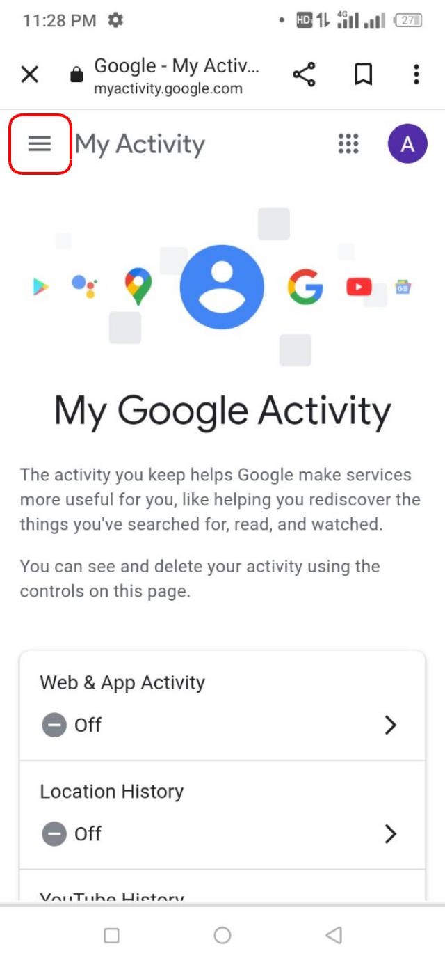 Menu বারে ক্লিক