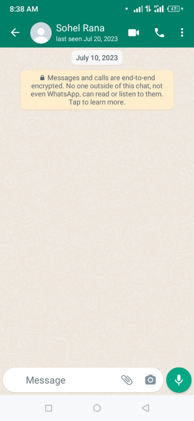 Whatsapp এর কনভারসেশন