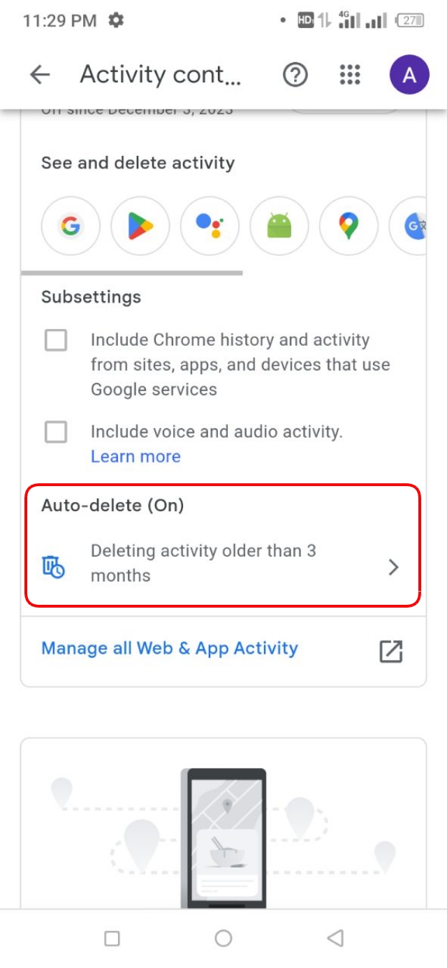 Auto-delete অপশন