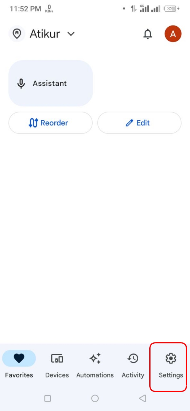 Google Home অ্যাপ সেটিংস