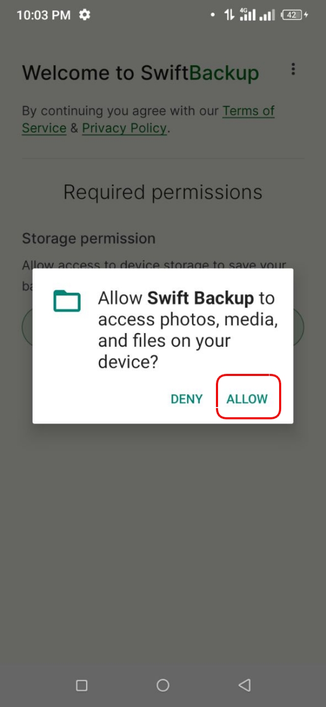 পারমিশন গুলো Allow করে দিন