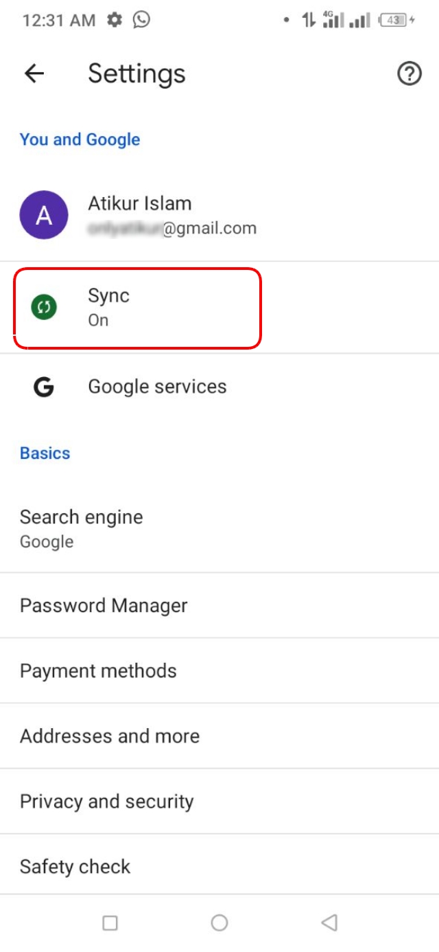 Sync বন্ধ করা