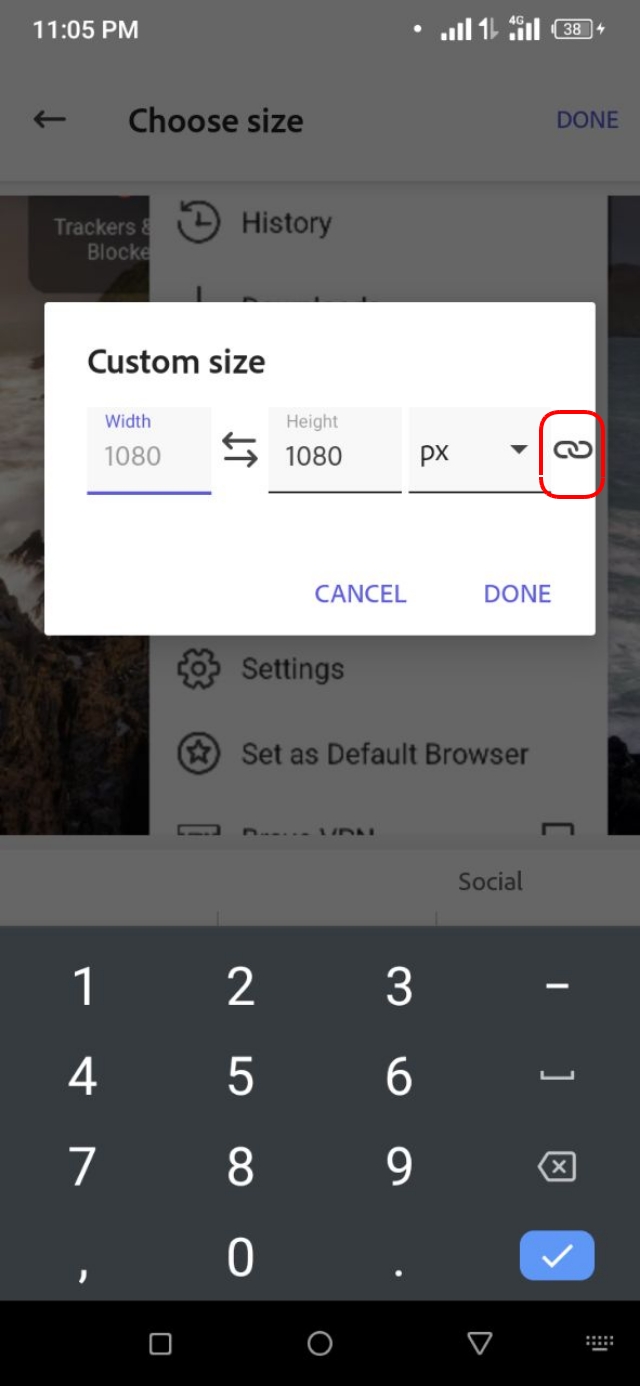Aspect Ratio Lock লক করা