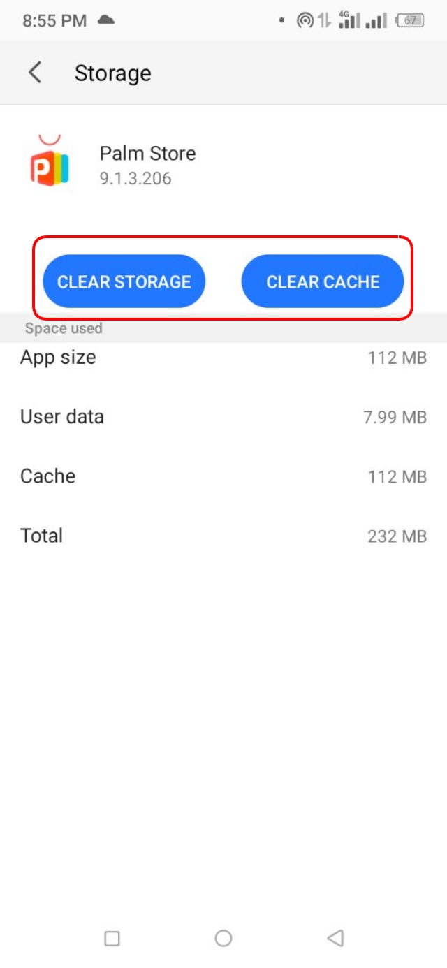 Clear Storage অথবা Clear Cache অপশনে ক্লিক করে ডেটা গুলো ডিলিট