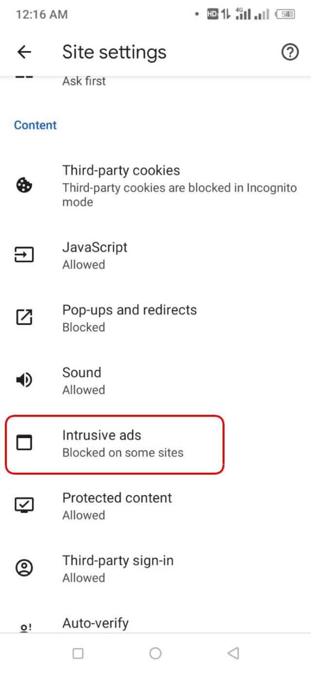 Intrusive ads ব্লক করুন
