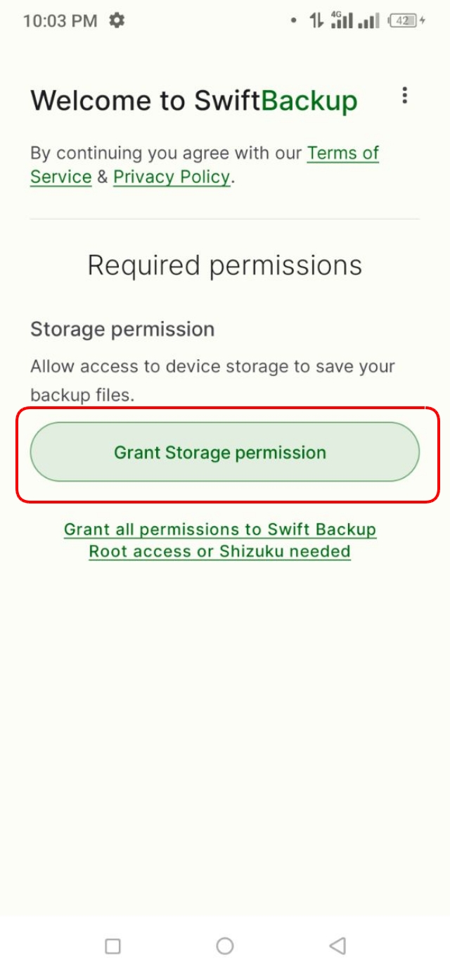 স্টোরেজ এর পারমিশন