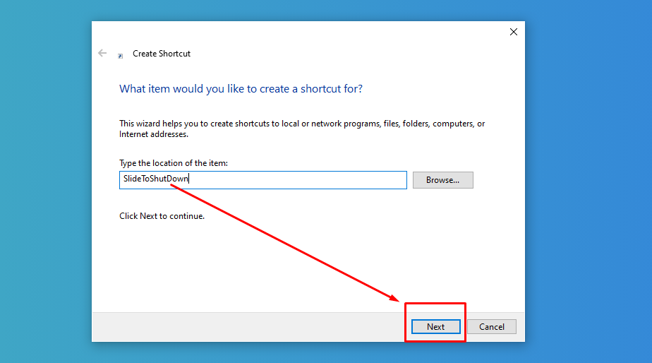 Next বাটনে ক্লিক