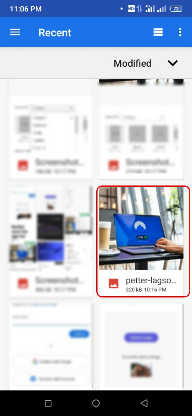 ডাউনলোড করা রিসাইজ ইমেজটিতে ট্যাপ